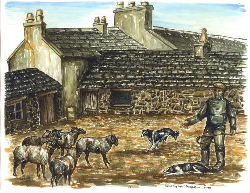Isle of Arran, Scotland Byre and shepherd