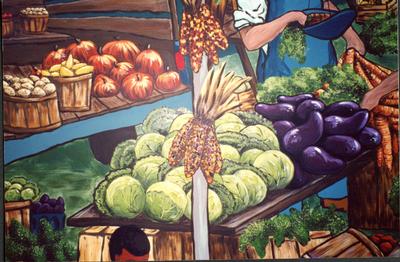 AHA Farmer’s Market mural, cabbage detail