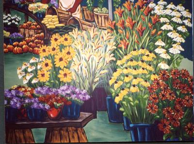AHA Farmer’s Market mural, flower detail 1