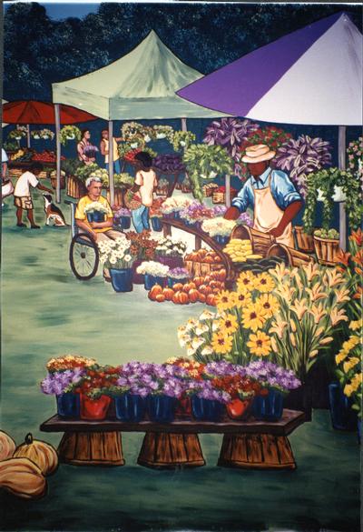 AHA Farmer’s Market mural, flower detail 2