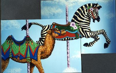 Celestial Carousel, camel and zebra detail 2
