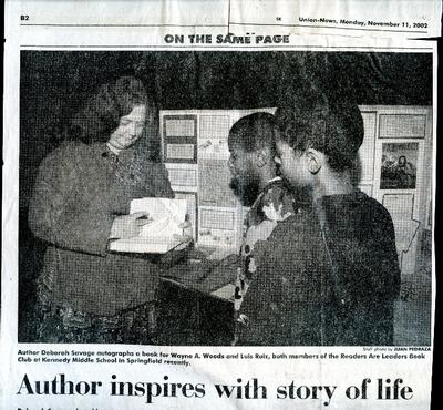 Deborah Savage visiting author program, pic 1