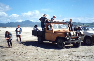 Shooting from Land Rover on Kaitoke Beach